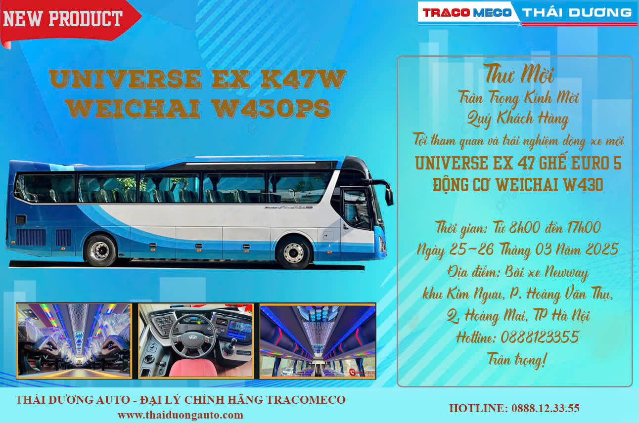 THƯ MỜI TRẢI NGHIỆM SẢN PHẨM TRACOMECO UNIVERSE EX 430W EURO 5 !!!