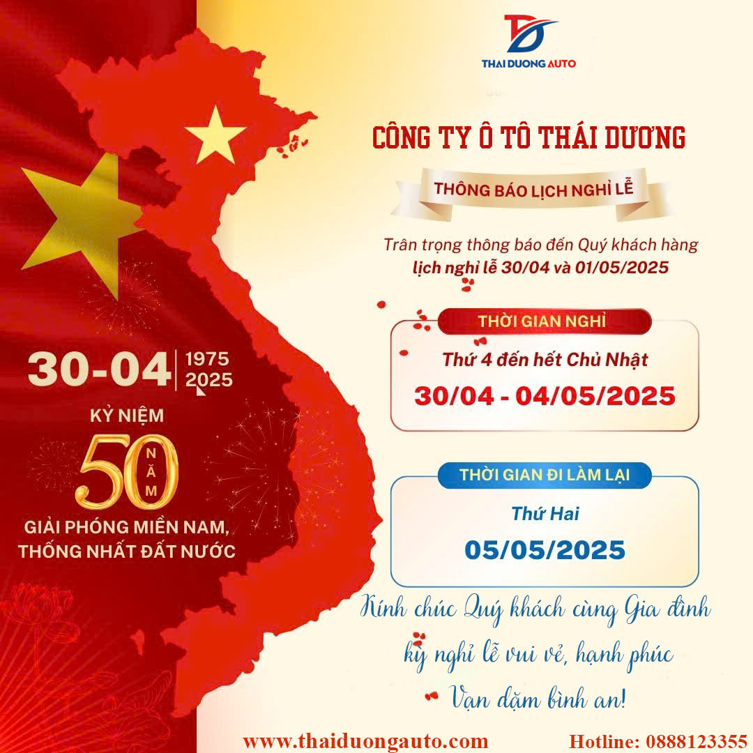 THÔNG BÁO NGHỈ LỄ GIẢI PHÒNG MIỀN NAM (30/04) & QUỐC TẾ LAO ĐỘNG (01/05)